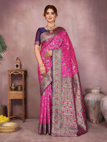 Varanga Women Banarasi Saree With Blouse Piece